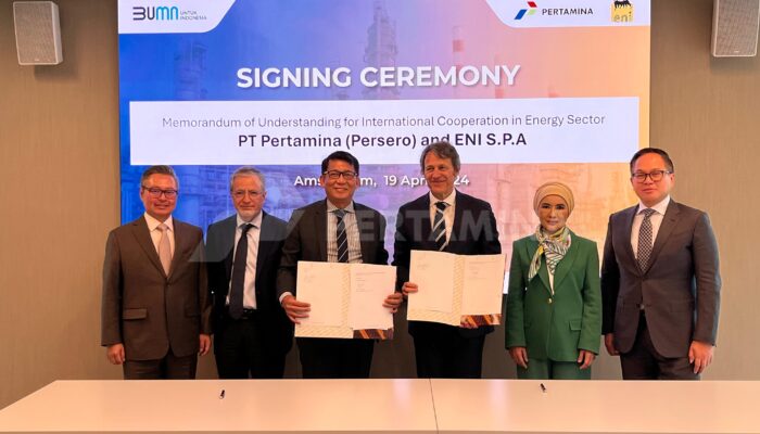Perkuat Ketahanan Energi Nasional, Pertamina – ENI Tandatangani MOU Kerja Sama Pengelolaan Hulu Migas