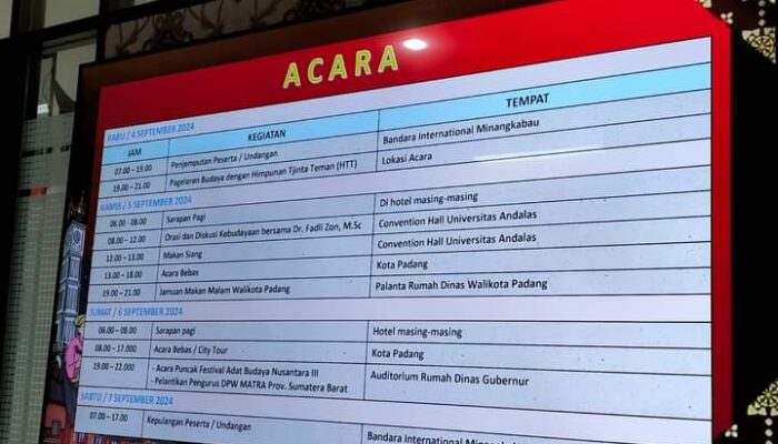 Ratusan Raja ASEAN dan Sultan Nusantara Akan Bersilaturahmi di Padang