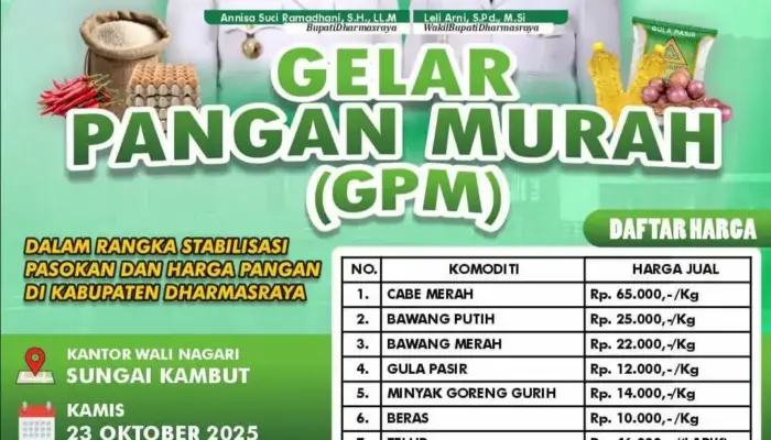 Betul-betul Murah! Kantor Walinagari Sungai Kambut Dharmasraya Gelar GPM Kamis 23 Oktober