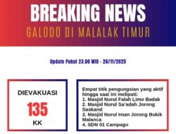 BREAKINGNEWS: Galodo Hantam Malalak Agam, 2 Warga Hilang dan 135 KK Dievakuasi