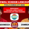 Jadwal Siaran Langsung Piala Dunia U17 Qatar 2025, Indonesia Vs Zambia Malam Ini
