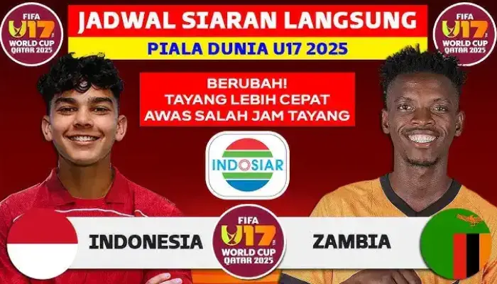 Jadwal Siaran Langsung Piala Dunia U17 Qatar 2025, Indonesia Vs Zambia Malam Ini