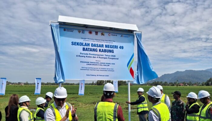 PT Inalum Bantu Pembangunan Kembali SDN 49 Batang Kabung yang Hancur Dihantam Galodo