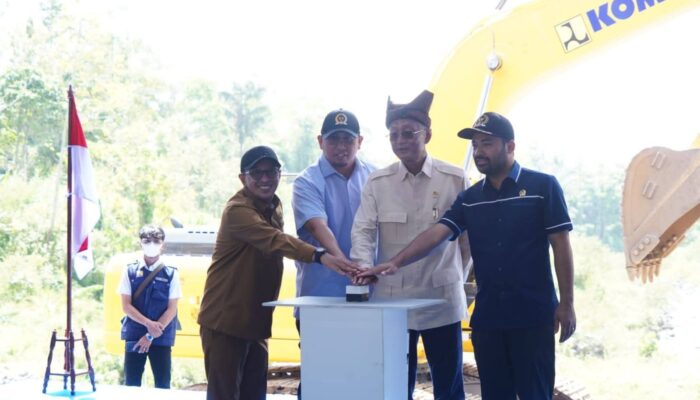 Menteri PU Ground Breaking Pembangunan Sabo Dam di Tanah Datar dan Agam
