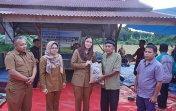 Bupati Dharmasraya Serahkan 14 Unit Mesin Bajak dan 96 Ton Benih Padi Kepada Petani Sitiung