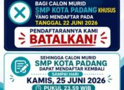 PENGUMUMAN: Pendaftaran SPMB Online Kota Padang pada 22 Juni 2026 Dibatalkan, Siswa Diminta Daftar Ulang!